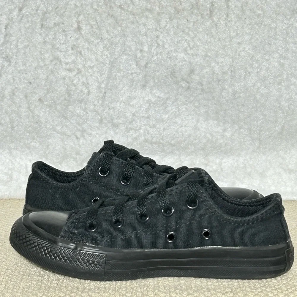 Converse CT All Stars Kids Black Low Canvas Casual Athletic Sneaker Shoes SZ 12